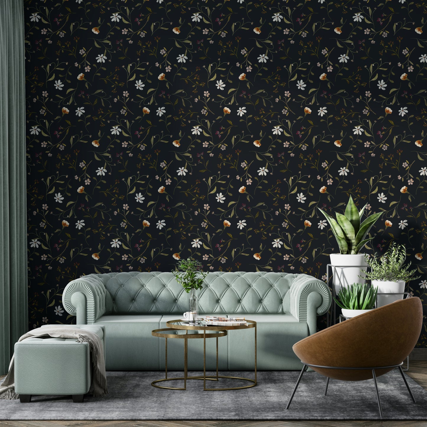 Cozy bedroom wall styled with twilight petals

