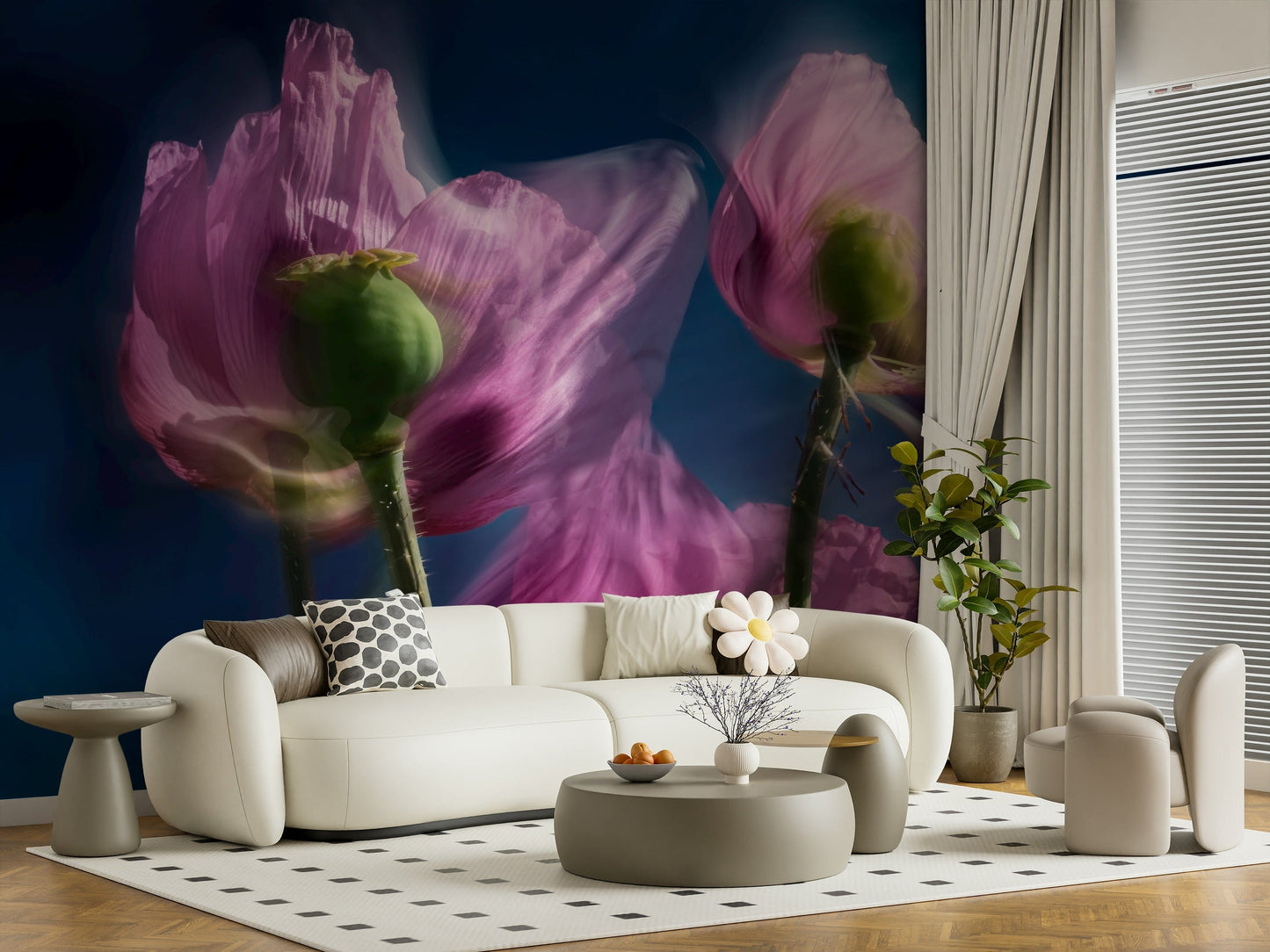 Twilight Poppies Wall Mural -2281960