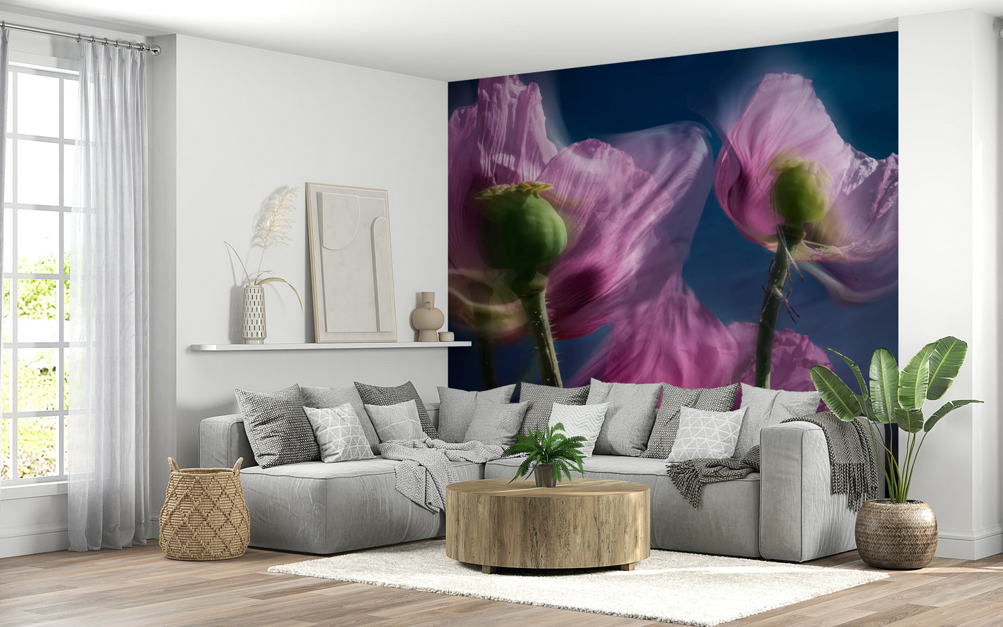 Twilight Poppies Wall Mural -2281960