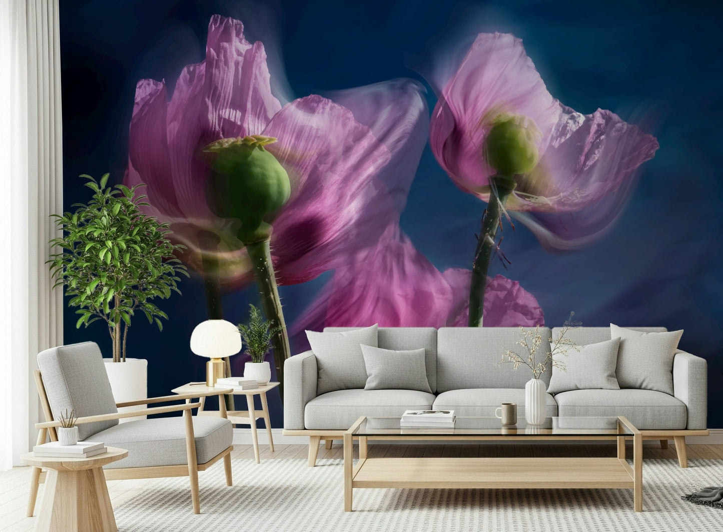Twilight Poppies Wall Mural -2281960