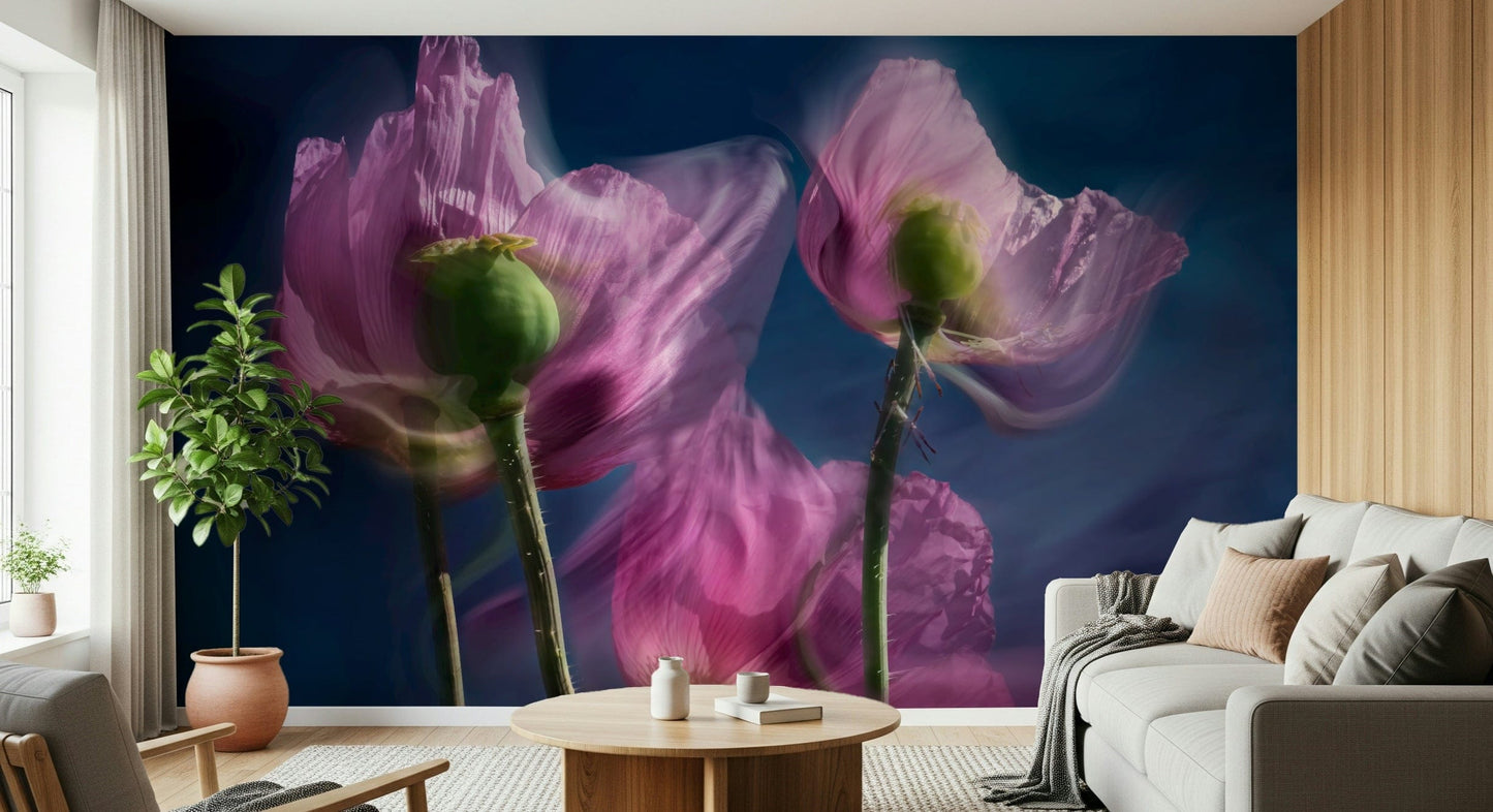 Twilight Poppies Wall Mural -2281960