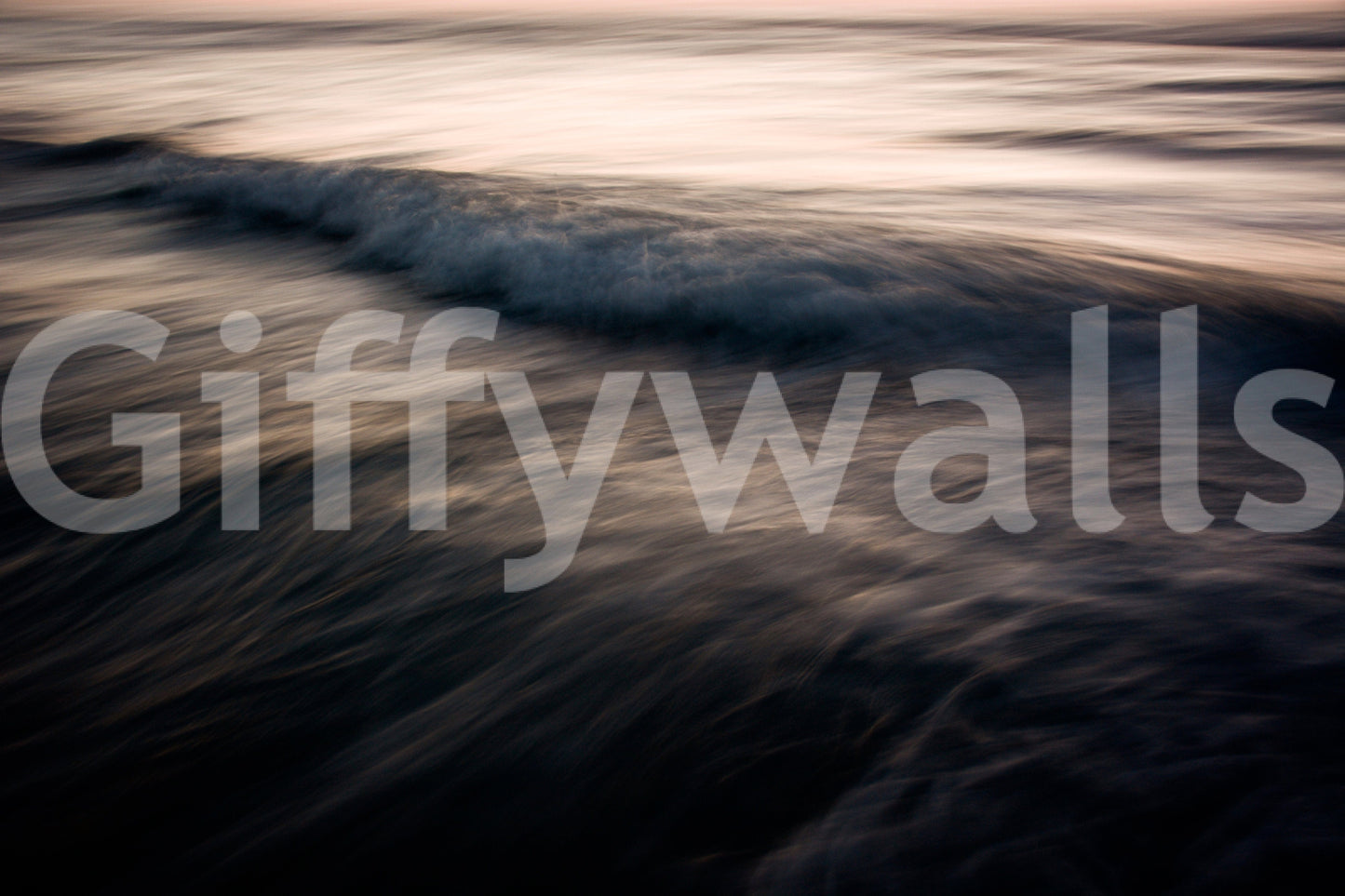 A tranquil abstract mural on the wallpaper.

