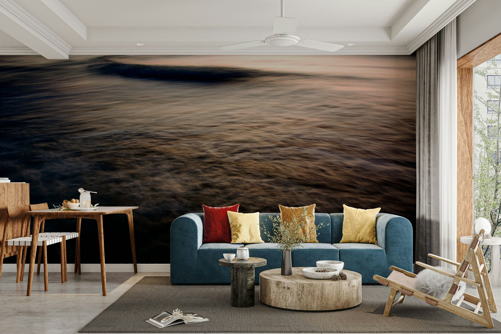 An artistic nature inspired mural for home decor.


