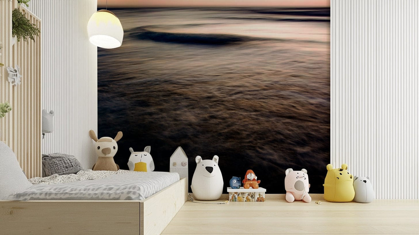 A beautiful modern art wall mural for a living room.

