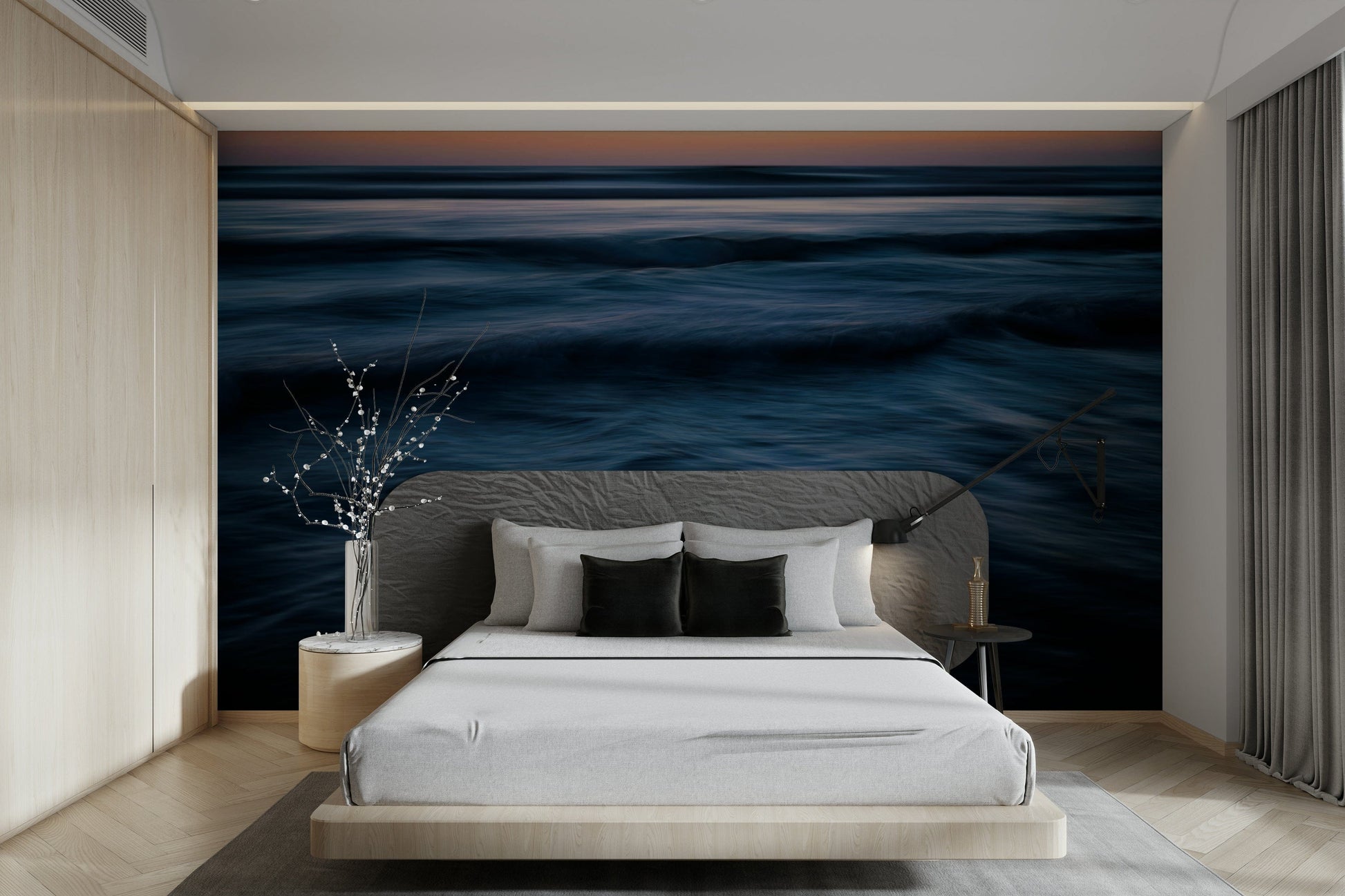 A close-up of the detailed texture in the wave design.

