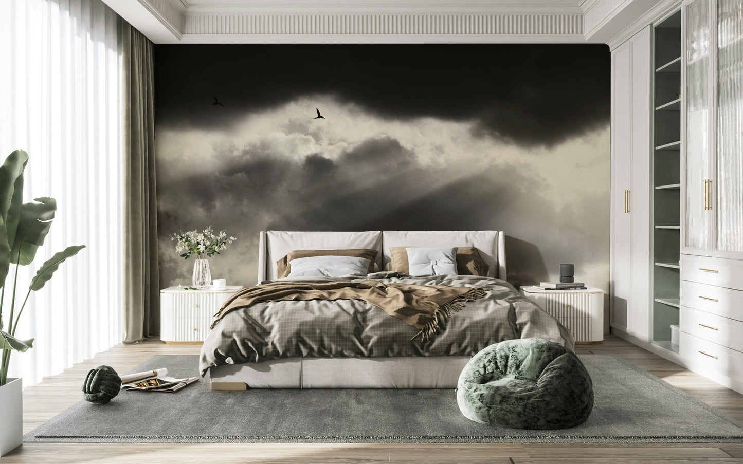 A classic two-panel wallpaper for walls.

