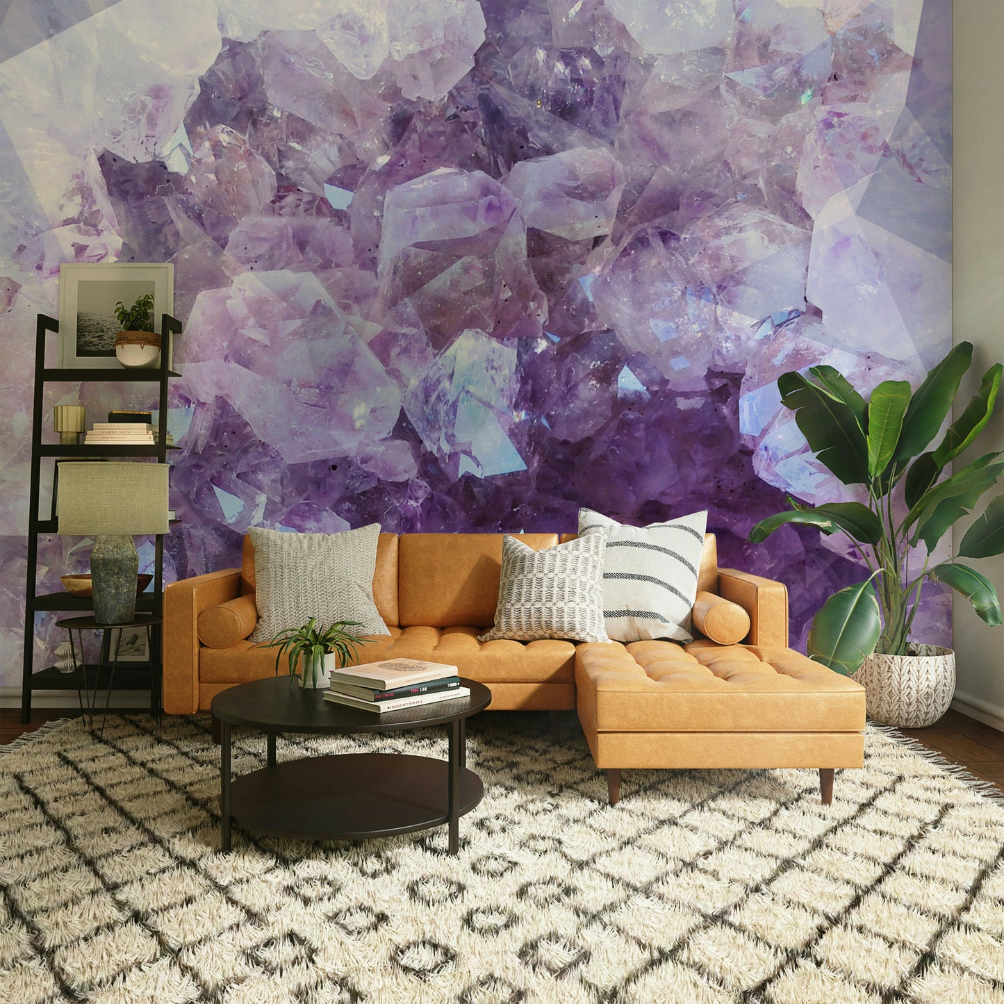 Violet crystal wall mural

