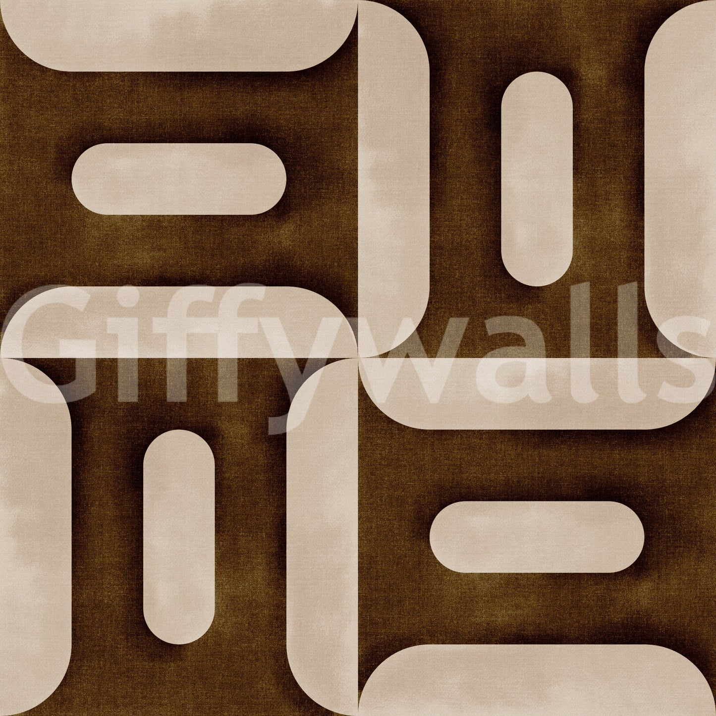 Modern Textured Geometries Umber Wallpaper⁠