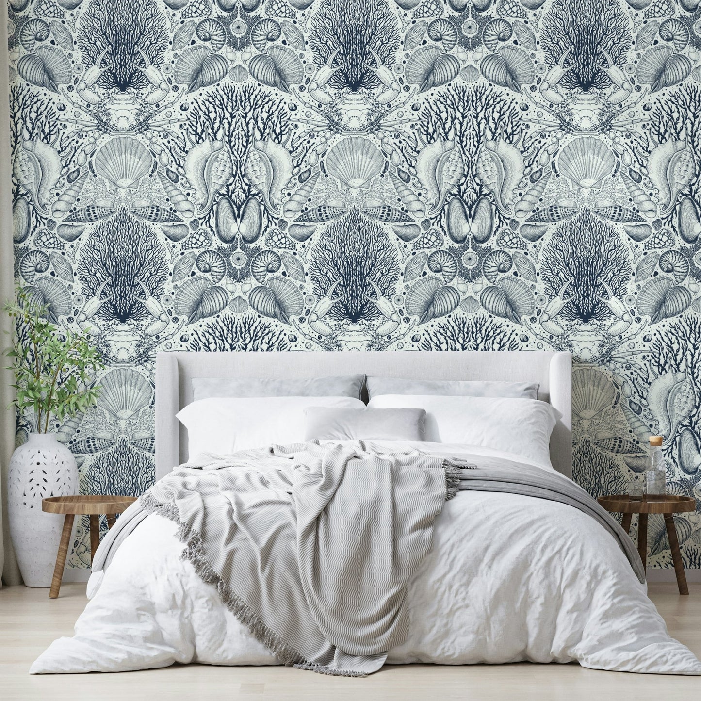 Botanical marine wallpaper with undersea flora

