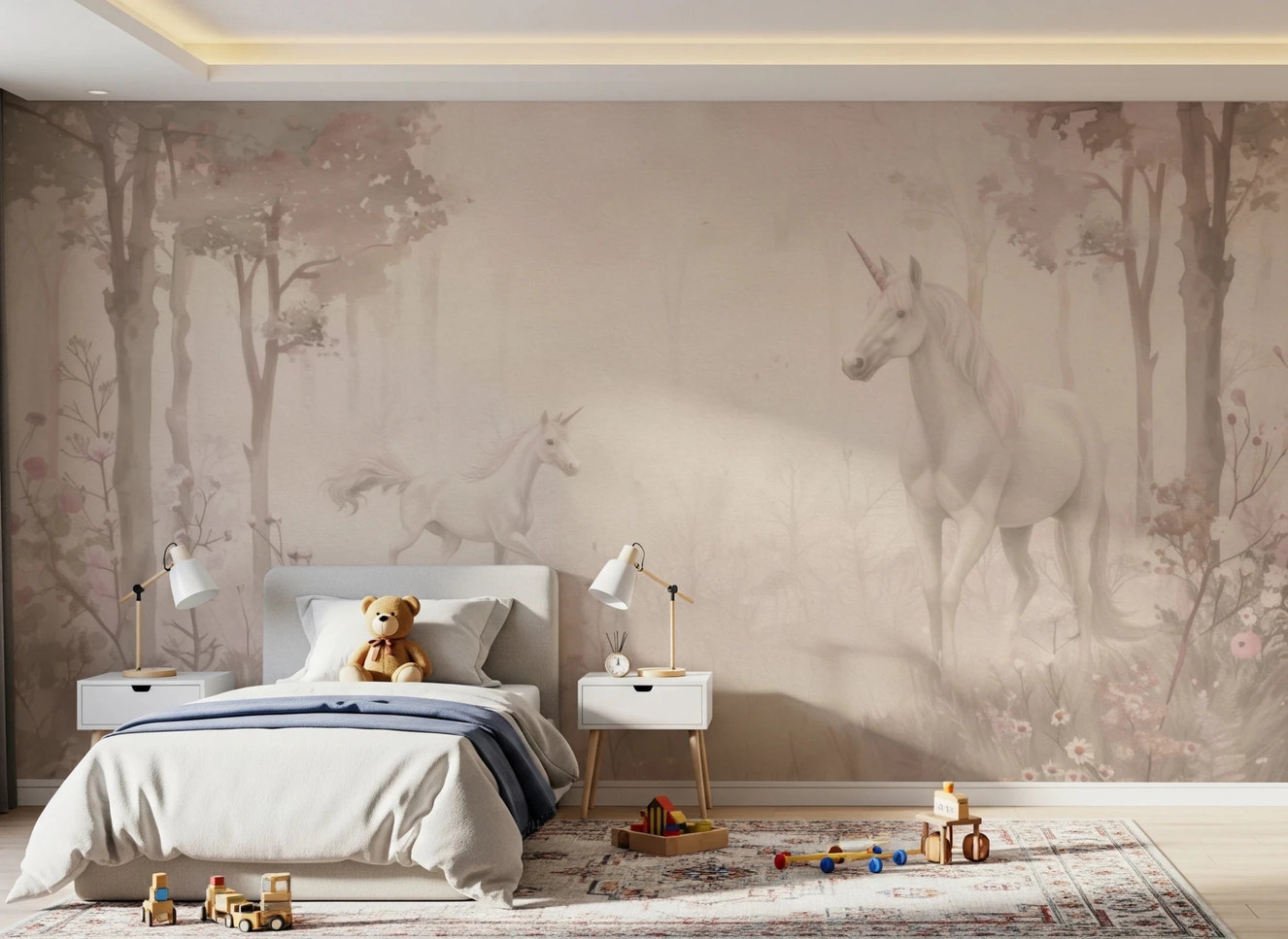 Unicorns in a Magical Dreamy Forest – Shell Wall Mural