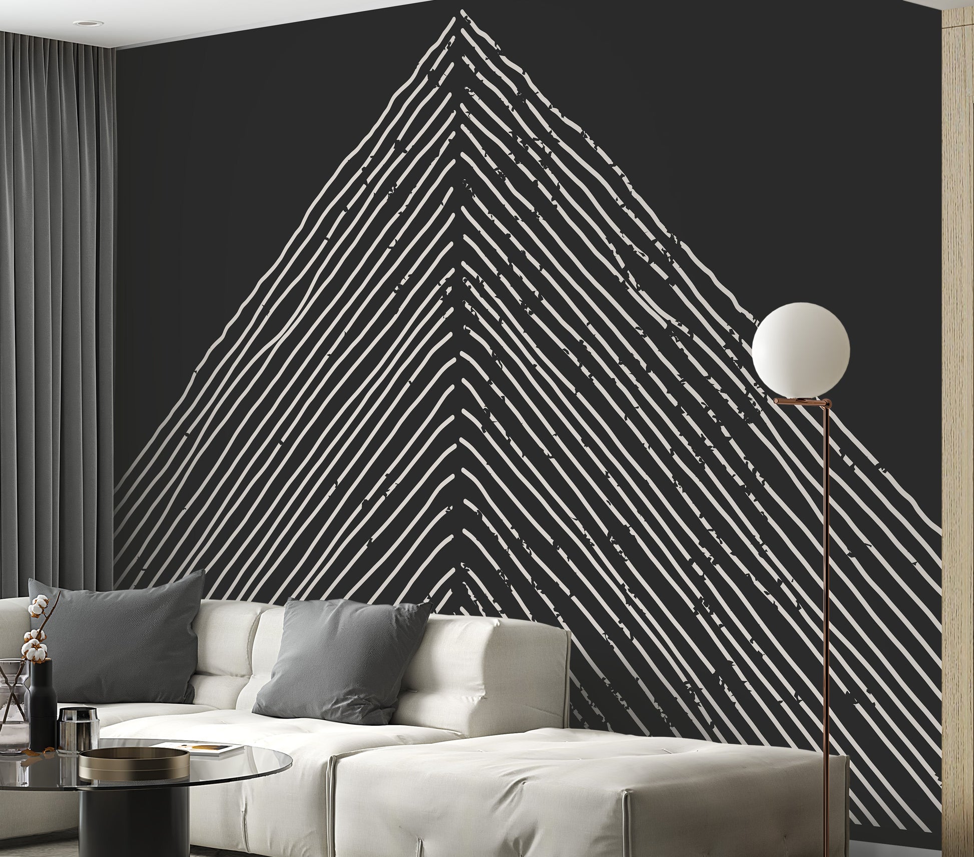 Abstract Triangle Mountain Wallpaper Mural