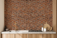 Urban red brick grunge mural for rooms