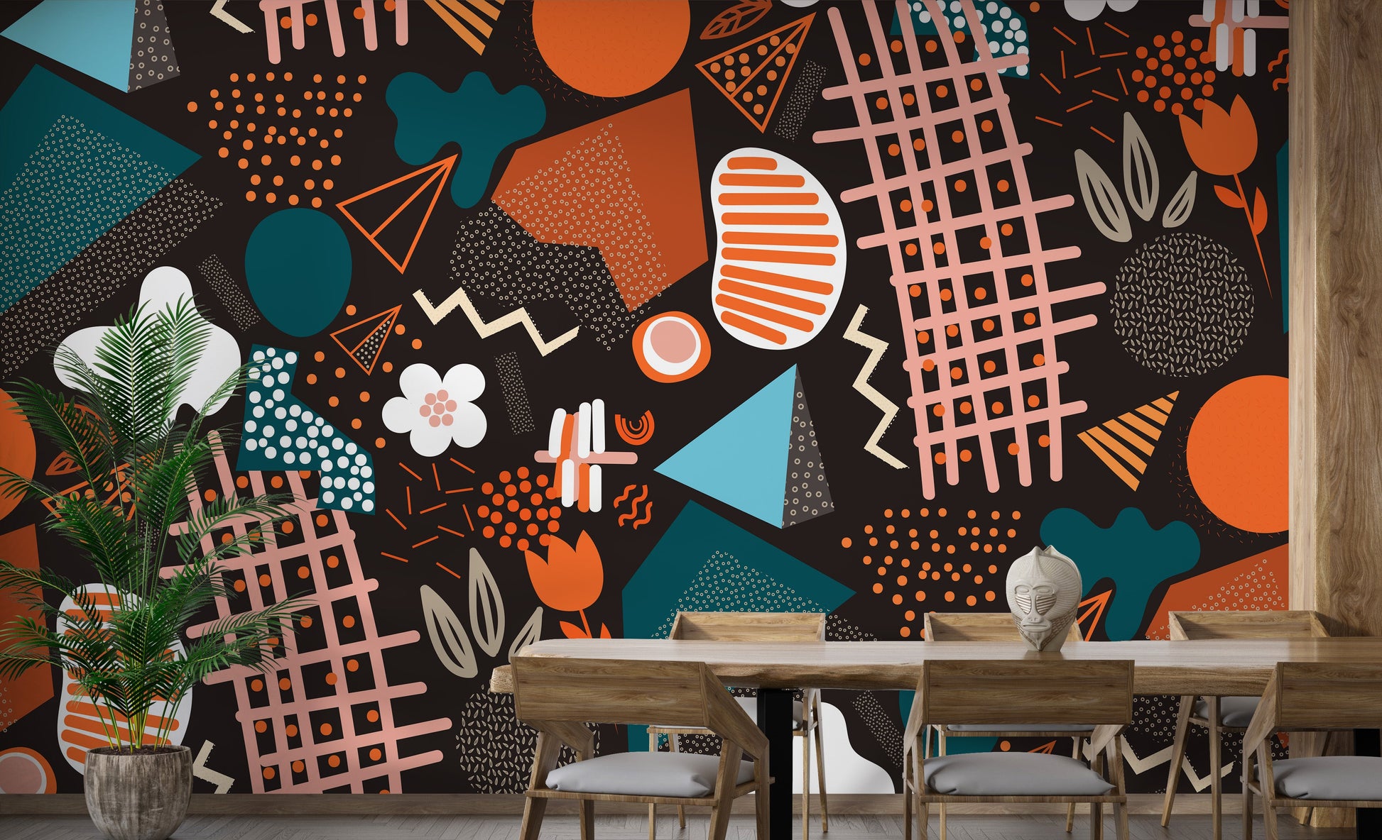 Handcrafted Abstract Art Wallpaper Wall Mural - Giffywalls