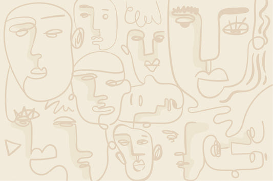 Human Face Line Wall Mural