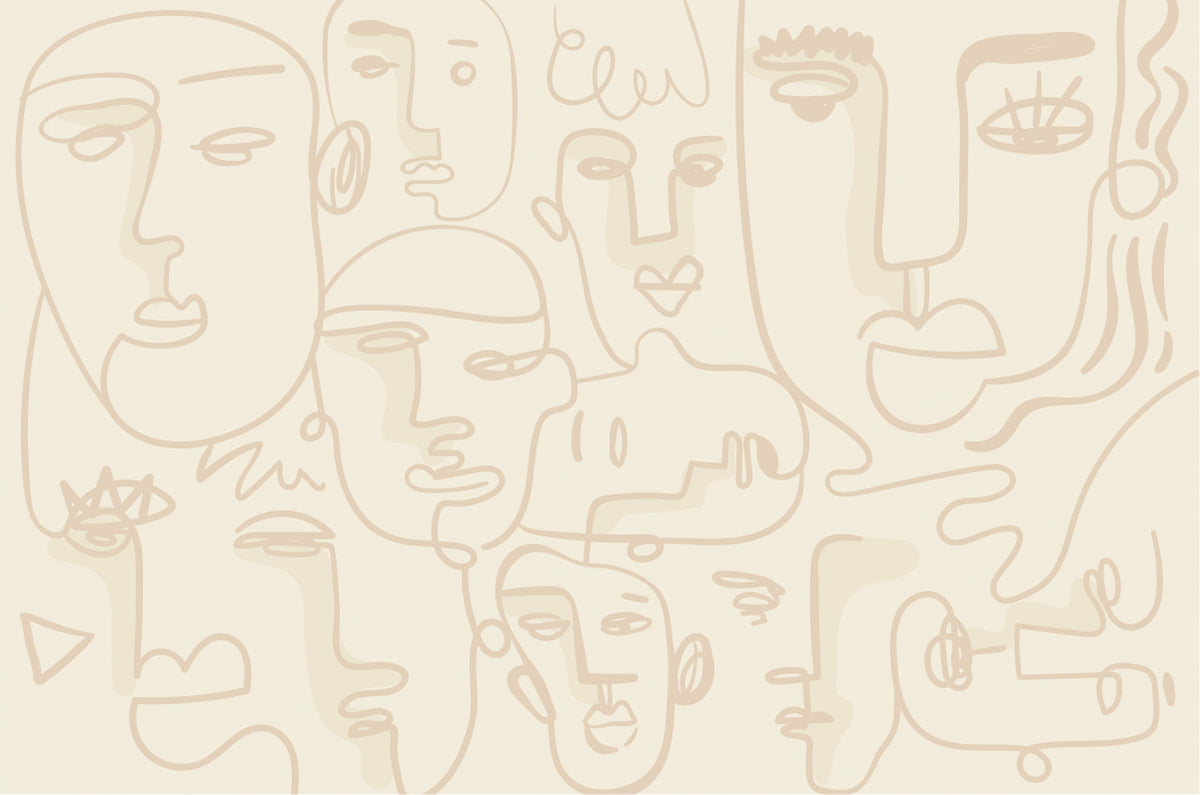Human Face Line Wall Mural in your room