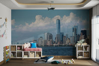 A serene and sophisticated wall mural.
