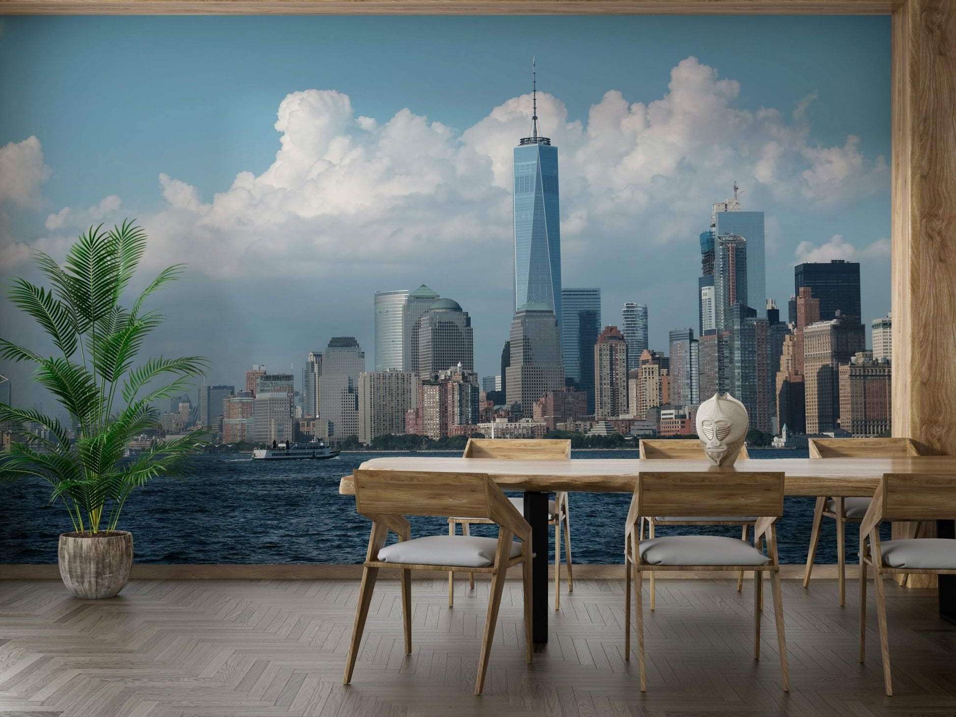 The mural covers a significant wall area.
