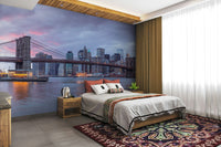 The details include modern skyscrapers and bridges.

