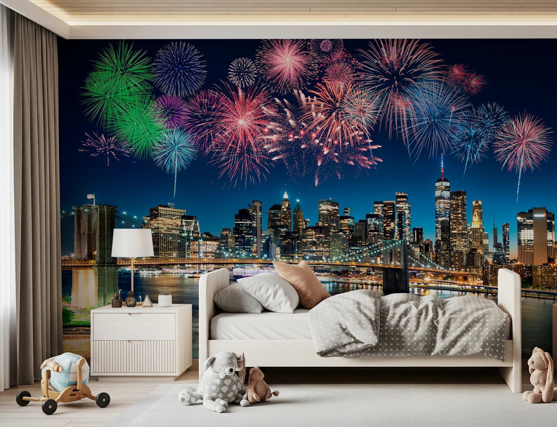 Urban Fireworks Wall Mural