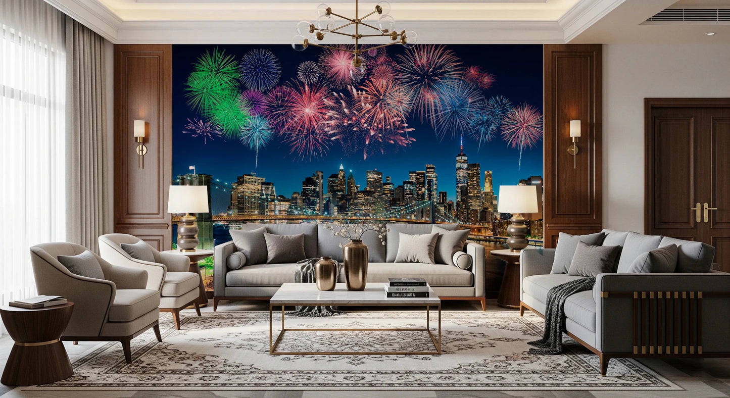 Urban Fireworks Wall Mural