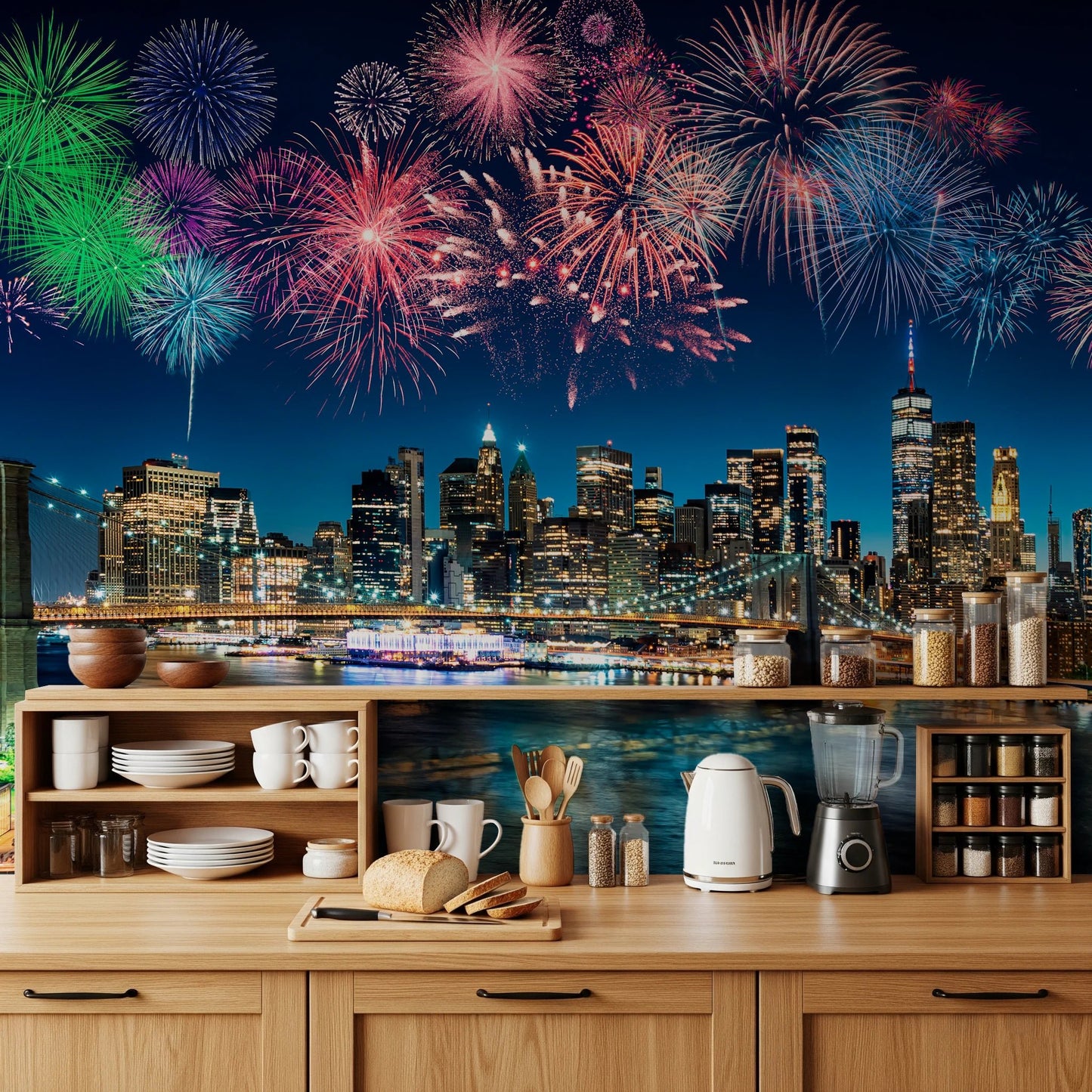 Urban Fireworks Wall Mural