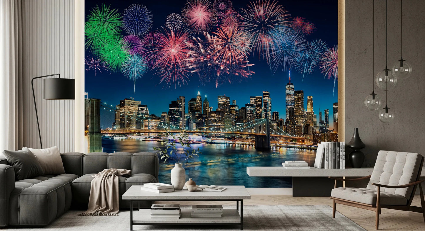 Urban Fireworks Wall Mural