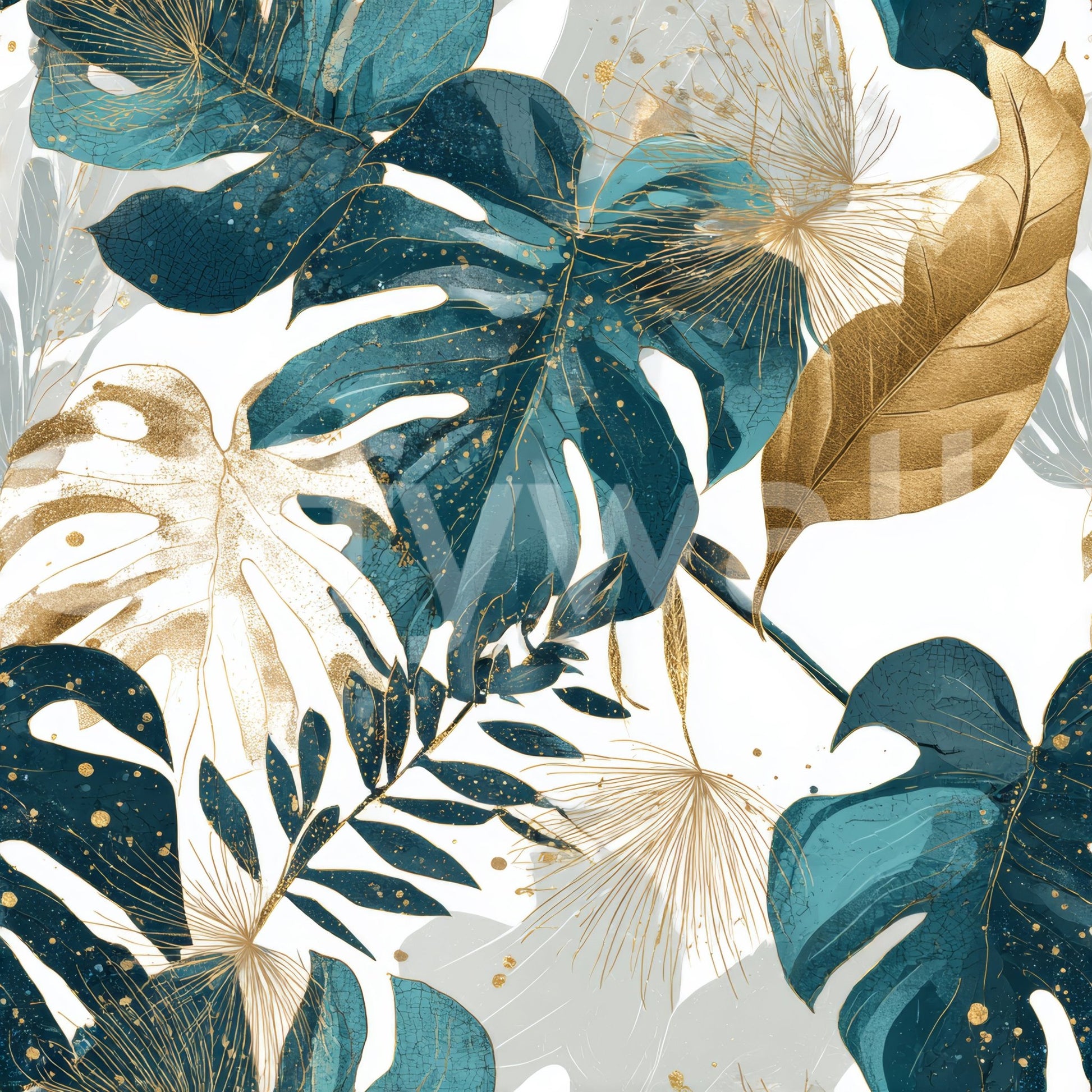 Exotic plant design wallpaper in urban style

