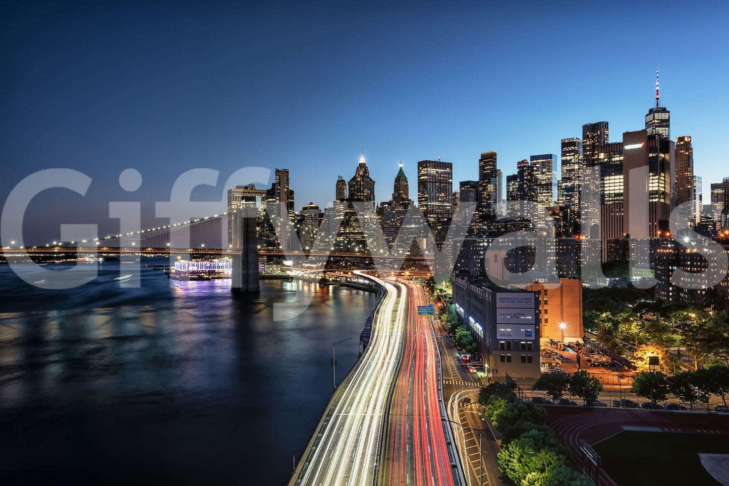 Shimmering harbor reflections on Urban Pulse wall mural.