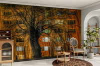 Artistic depiction of urban nature at night.

