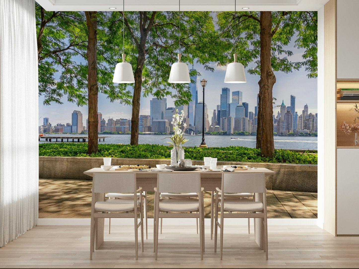 Urban Oasis View city skyline wallpaper for walls