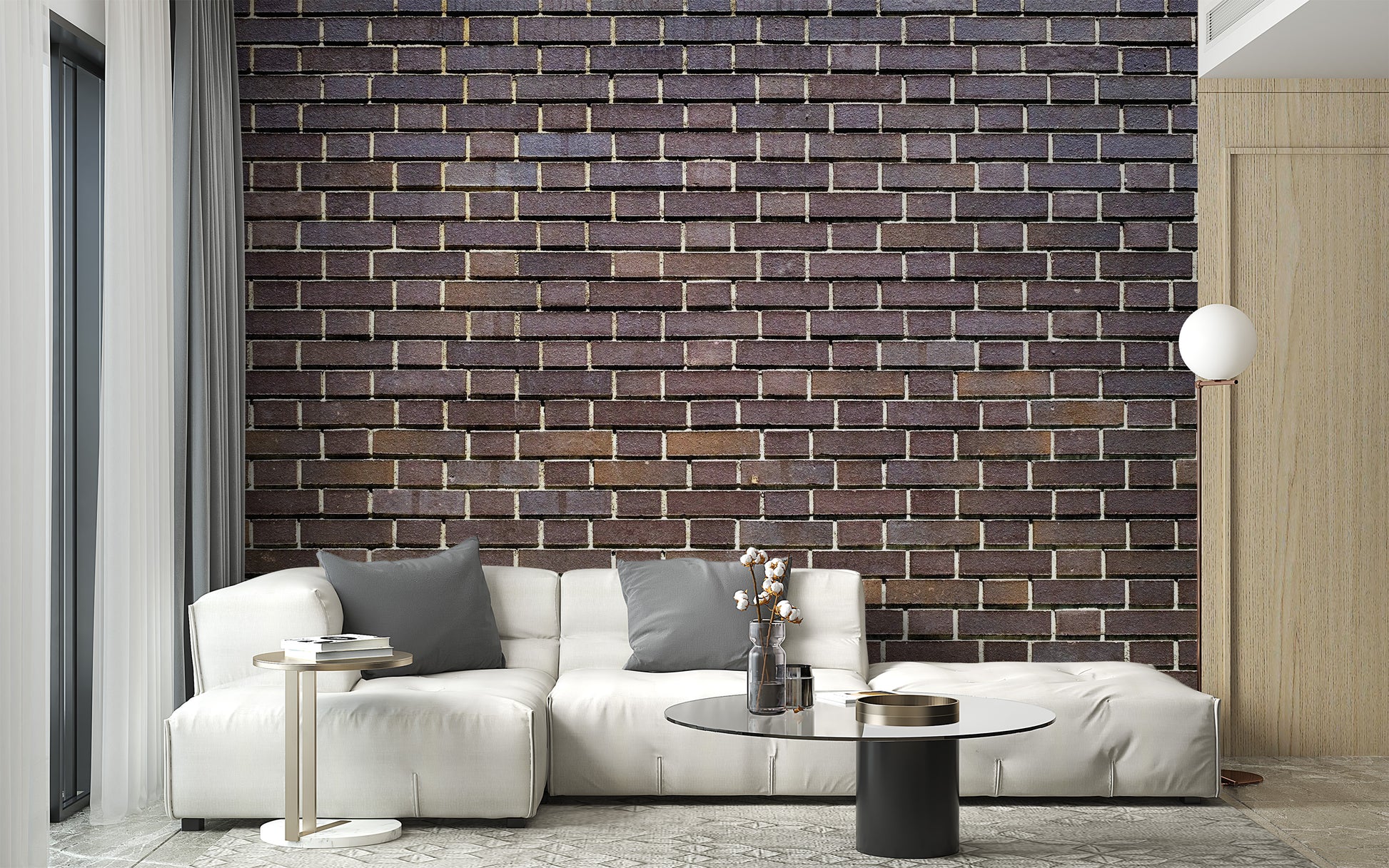 Faux Bricks Brown Wallpaper Mural - Giffywalls