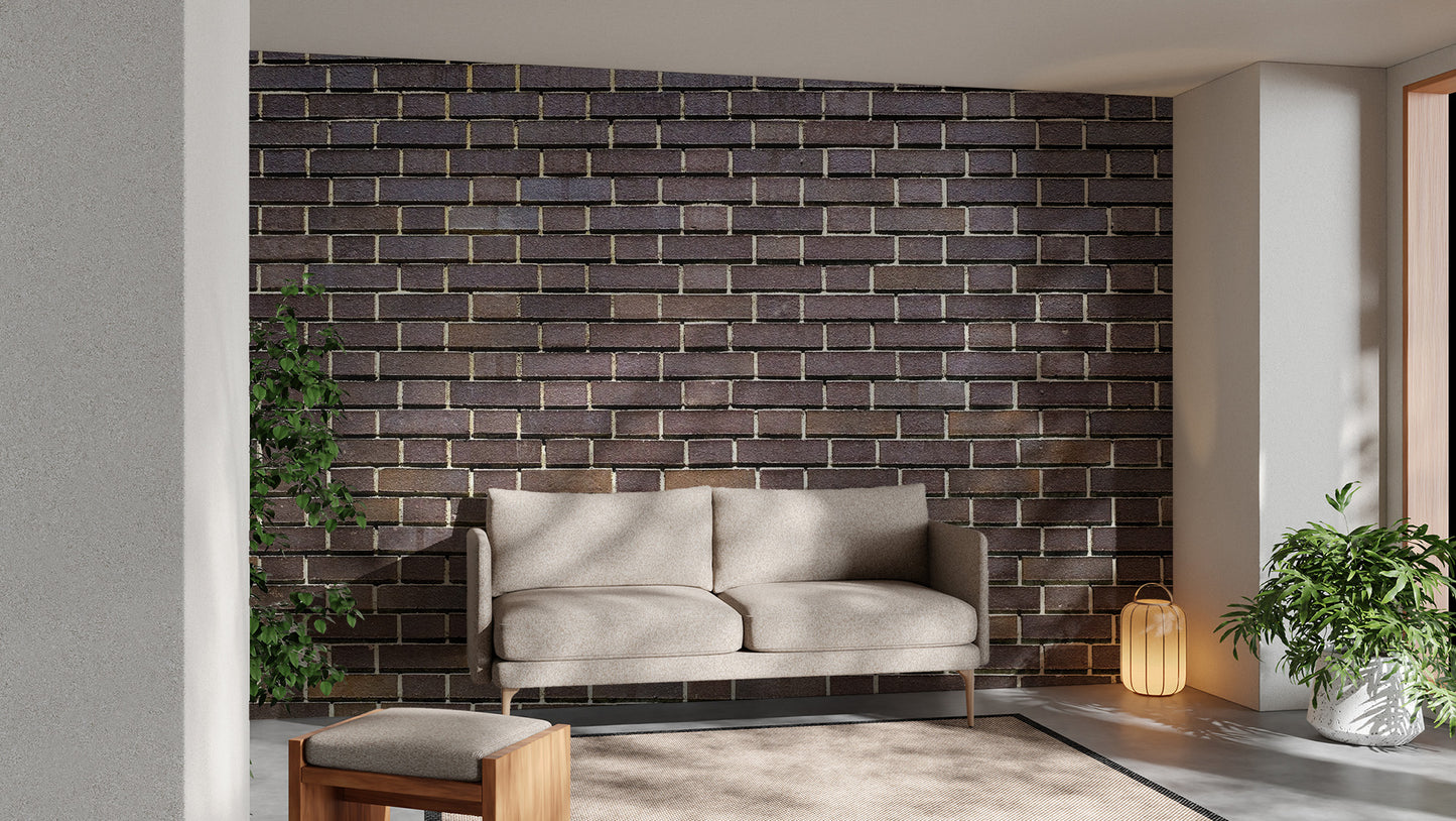 Faux Bricks Brown Wallpaper Mural - Giffywalls