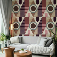 Decorative mural in concrete and slate patterns


