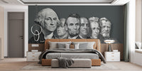 Currency-inspired Presidents wallpaper