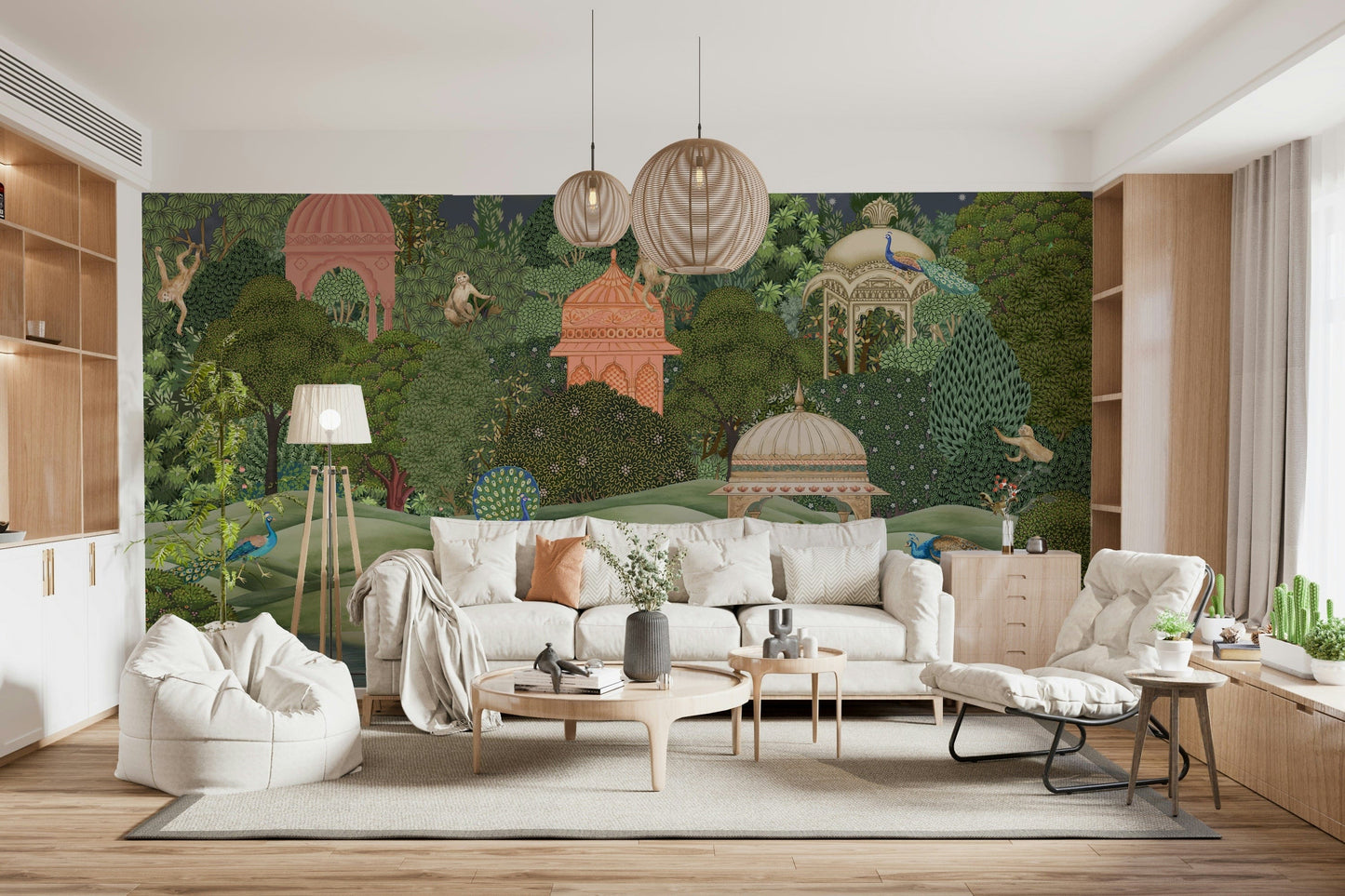 Vanara Vatika mural featuring playful vanara motifs in nature setting