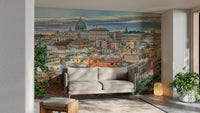 Vatican Cityscape Wall Mural with high-definition historic city details
