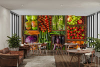 The wall art combines a nature theme with a rustic feel.

