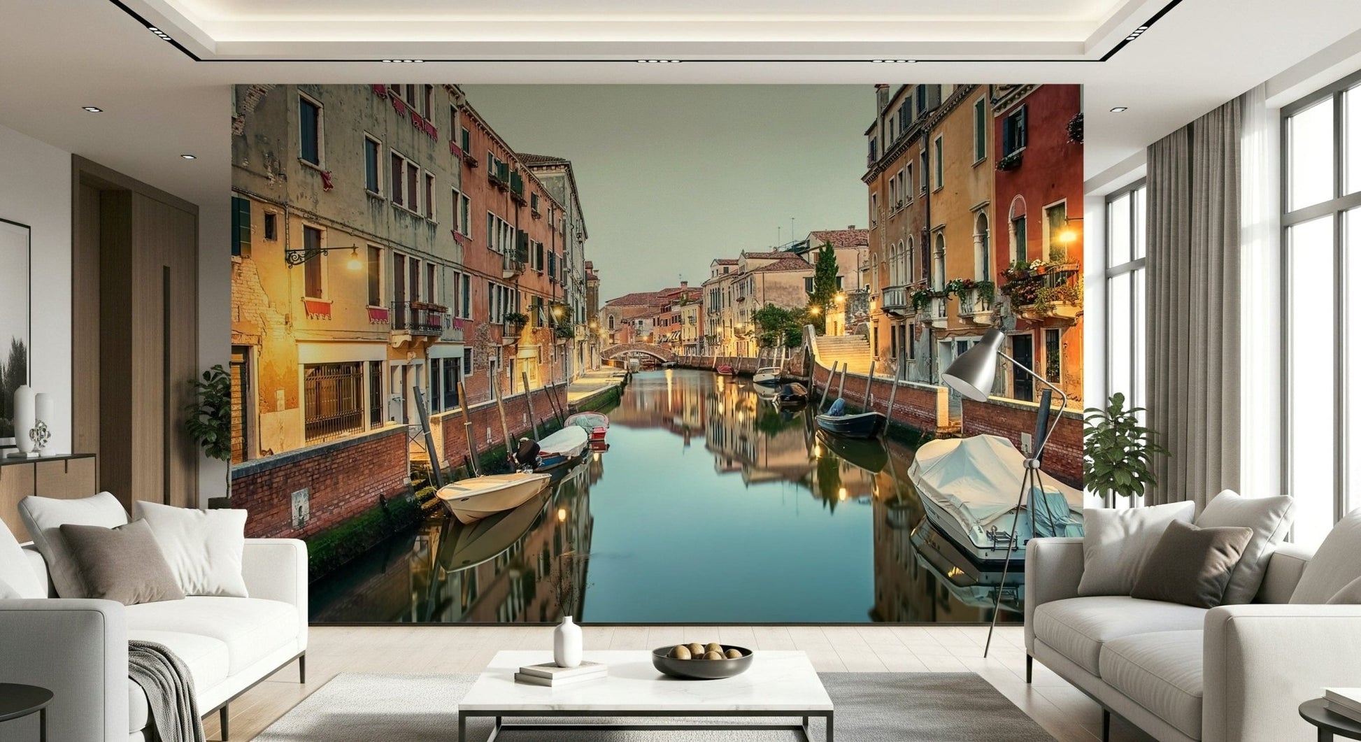 Unique wall covering, hidden Venice alley, Venetian Canal Dreams product image.