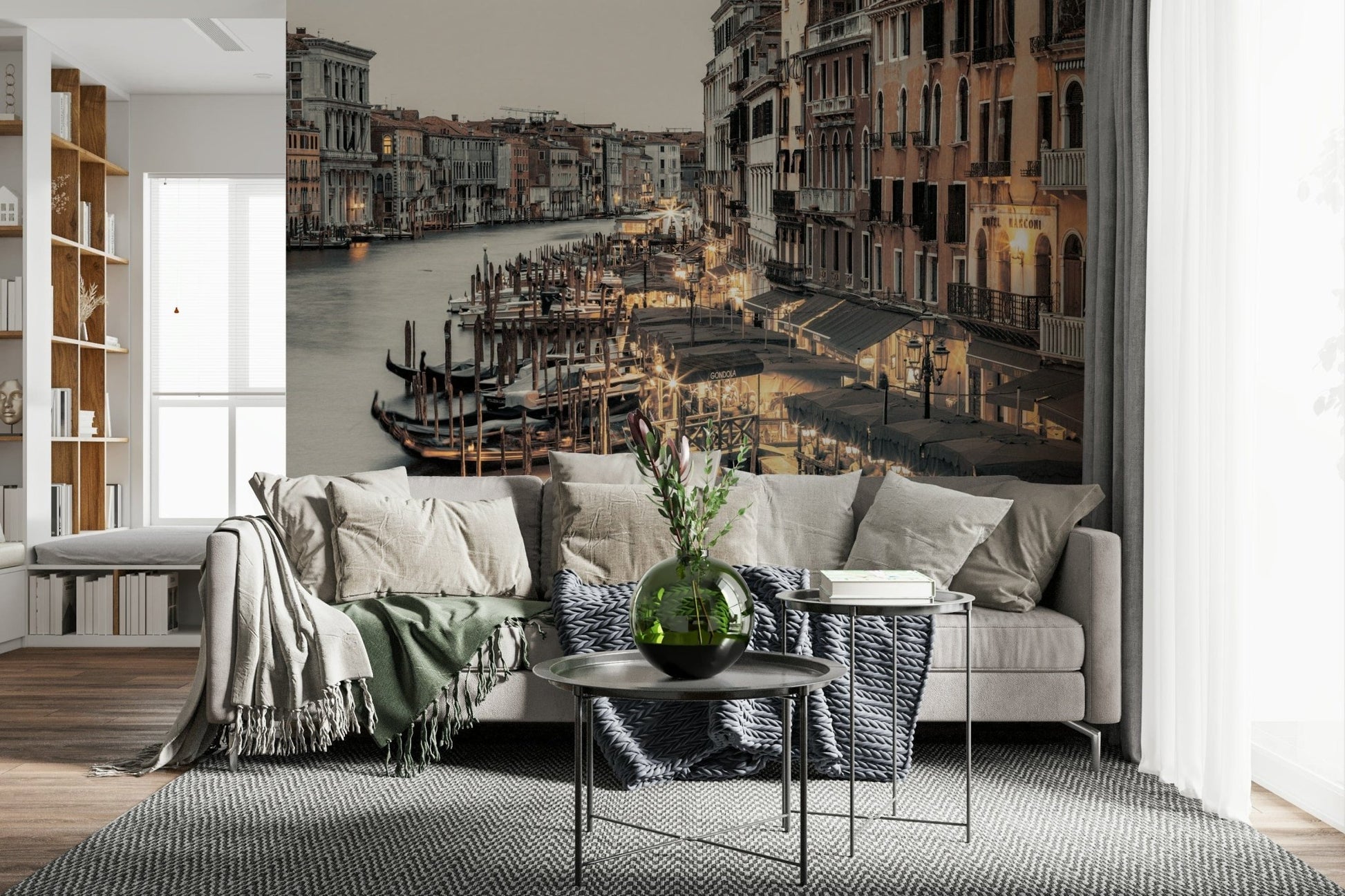 Wallpaper for walls Venetian Canal Evening Europe scenic view home decor.