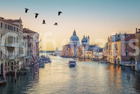 Timeless European charm inside Venetian Canal Dream wallpaper mural.
