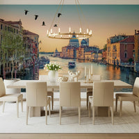 Historic Italian architecture depicted on Venetian Canal Dream wallpaper.