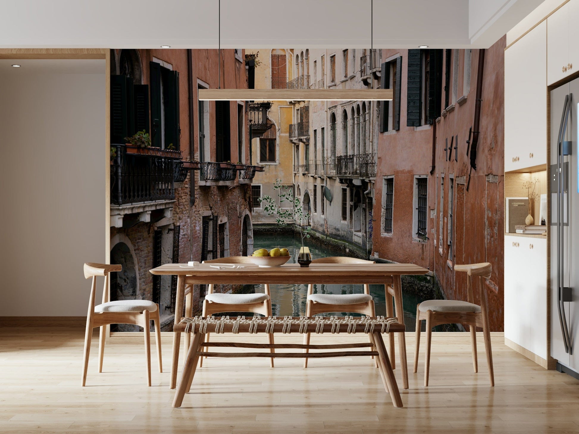 Venetian Canal Vista Wall Mural — serene and picturesque view of Venice canals and architecture.