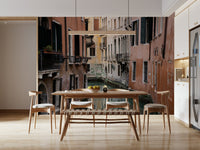 Venetian Canal Vista Wall Mural — serene and picturesque view of Venice canals and architecture.