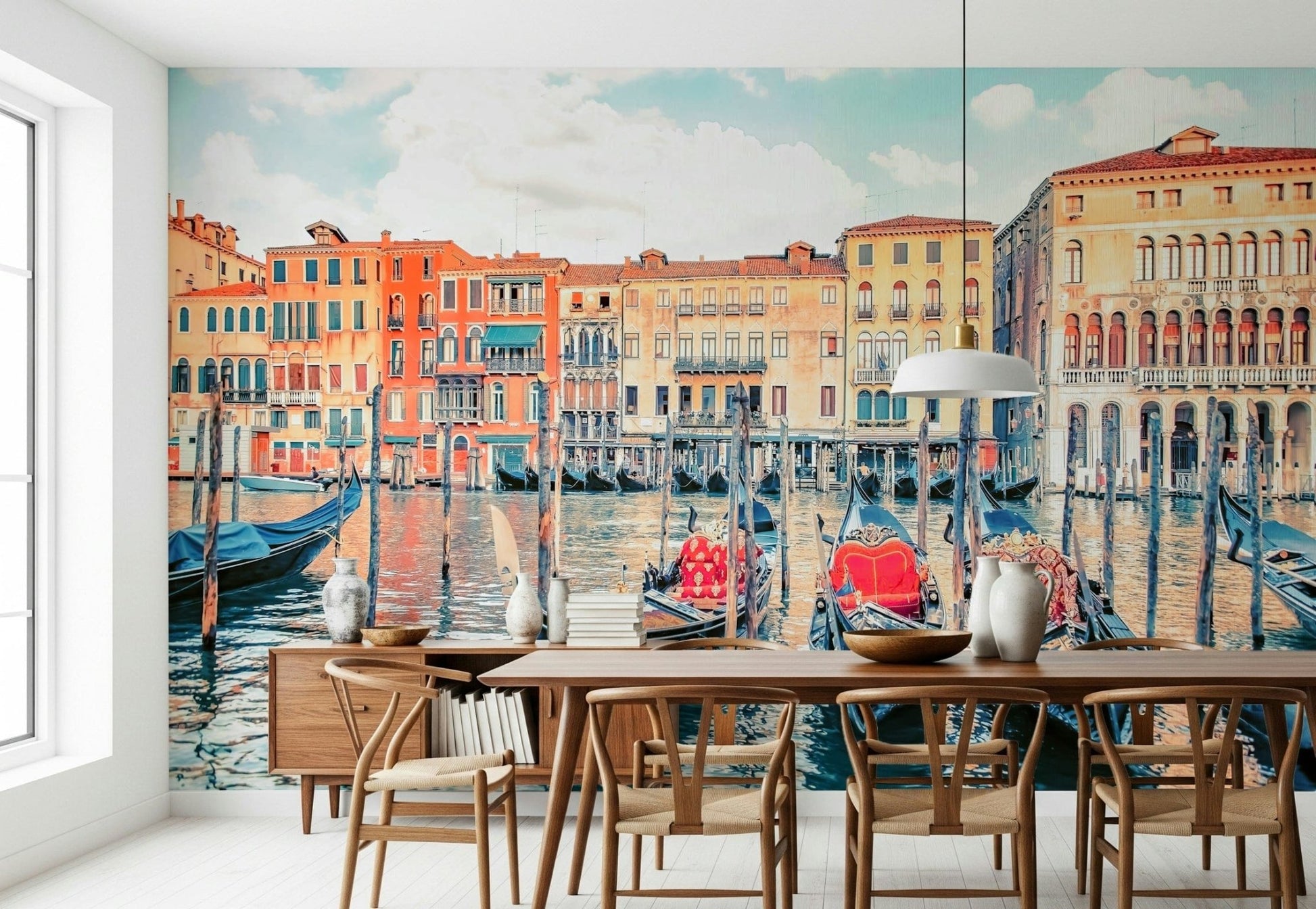 Venice Dreamscape wall mural, vintage feeling, serene water surface.