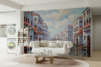 View of historic buildings along the Canal Grande

