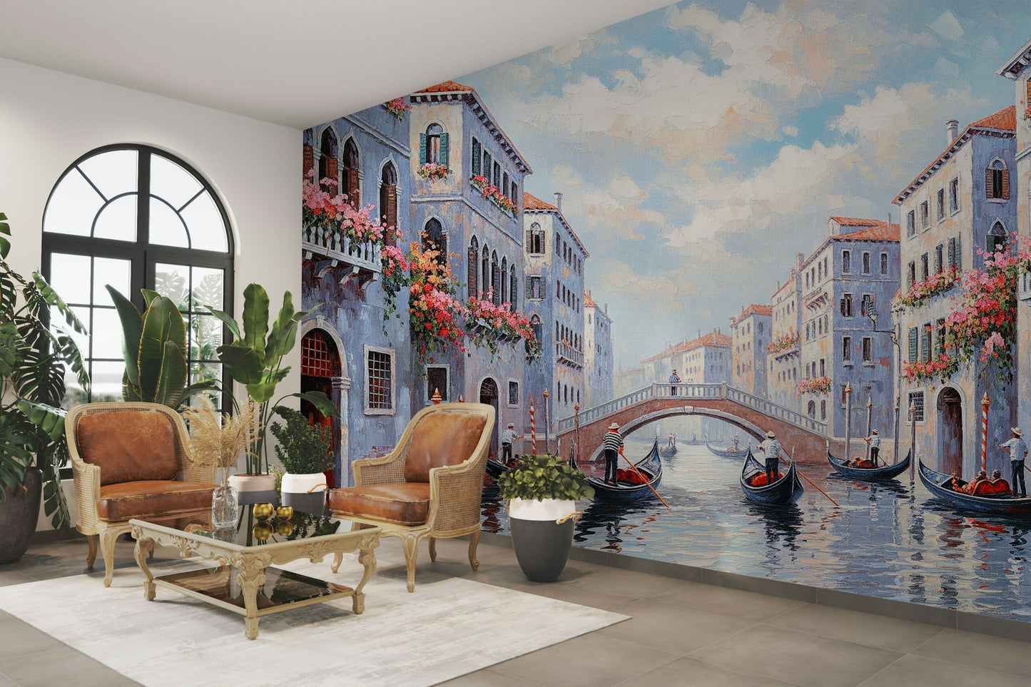 Wall mural with Venetian architecture and a canal

