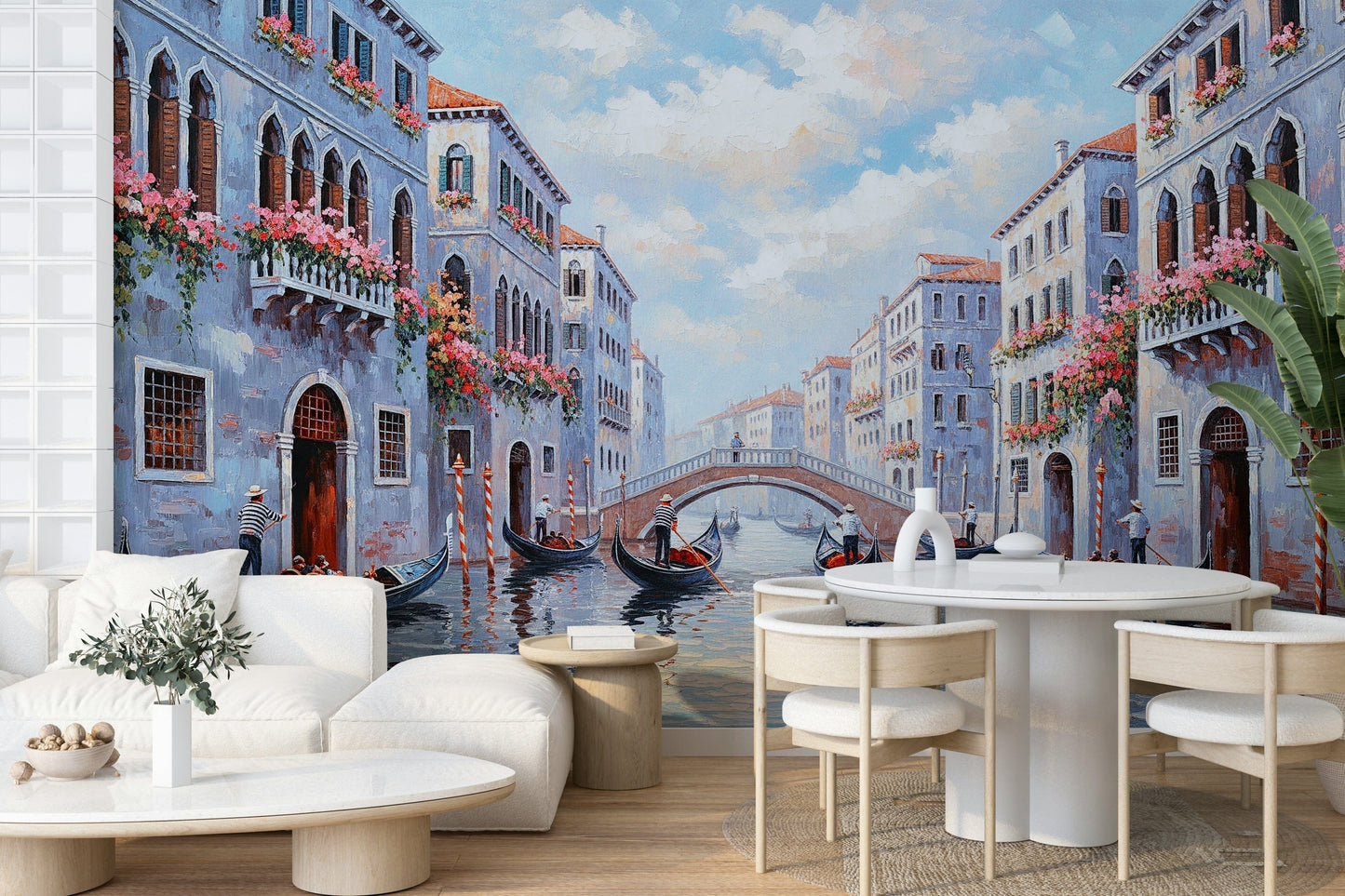 Mural wallpaper of a Venetian romance

