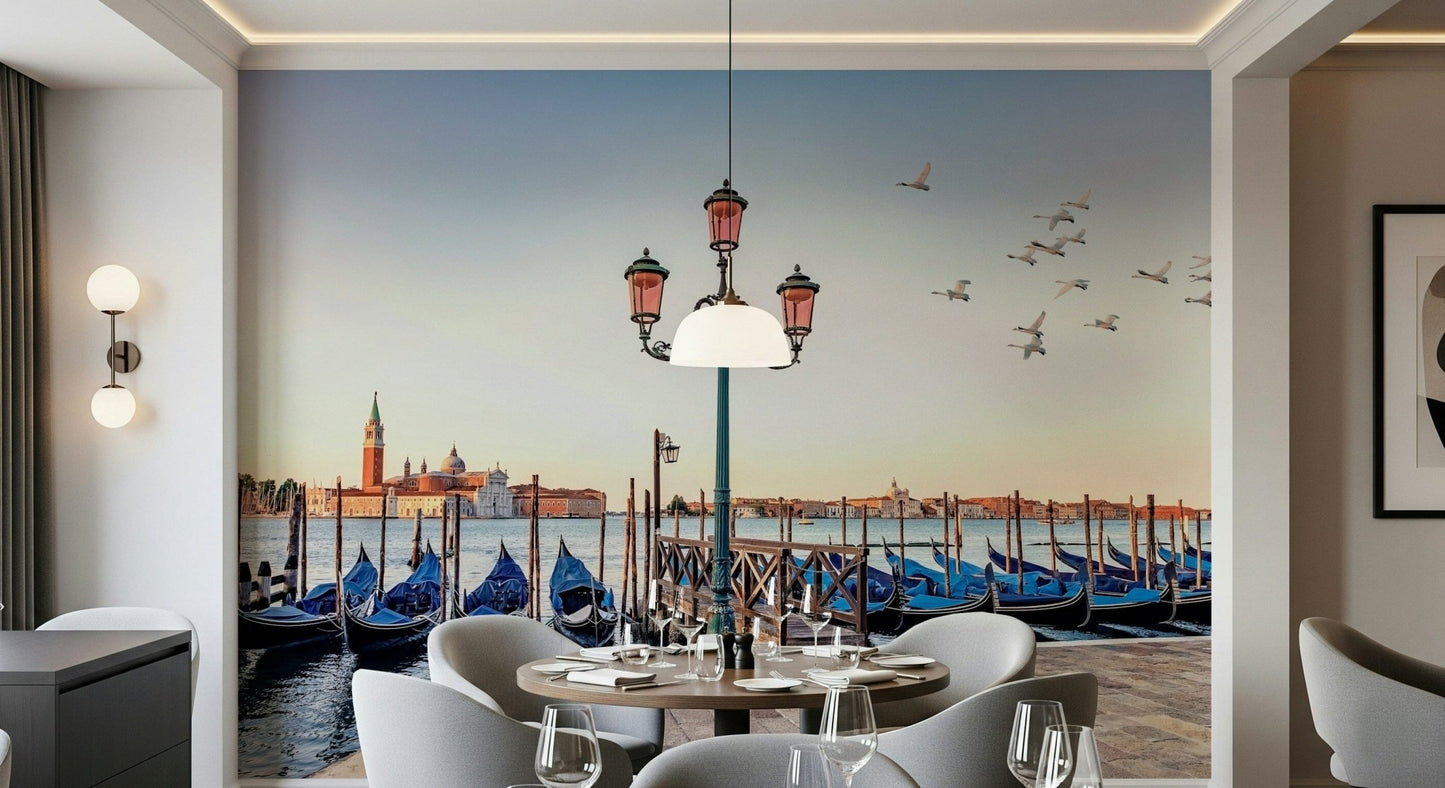 Beautiful white marble mausoleum Venice Serenity wall mural sunrise