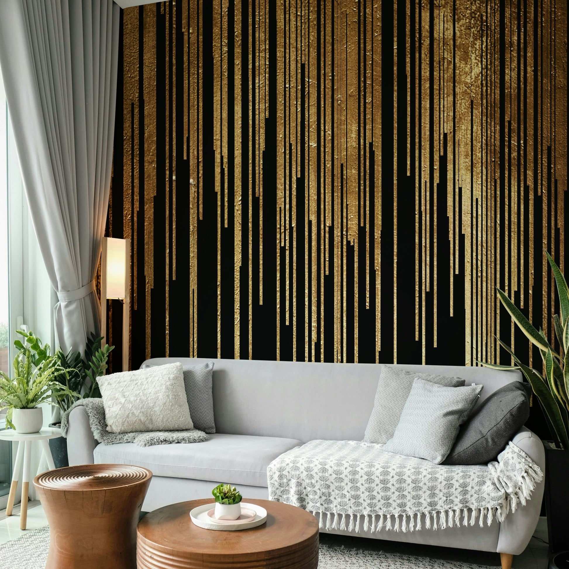 Wall mural showcasing a distant planet.

