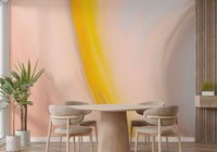 Abstract vibrant wall mural with yellow streaks
